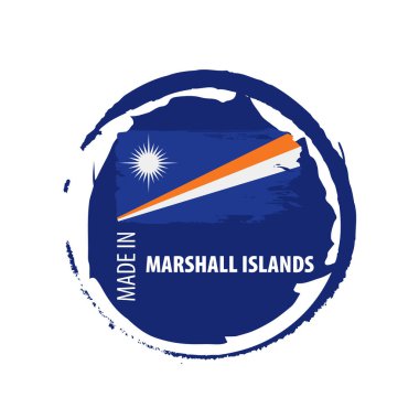 Marshall Adaları bayrağı, beyaz arkaplanda vektör illüstrasyonu