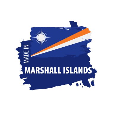 Marshall Adaları bayrağı, beyaz arkaplanda vektör illüstrasyonu