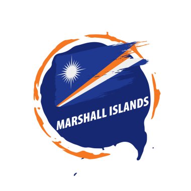 Marshall Adaları bayrağı, beyaz arkaplanda vektör illüstrasyonu