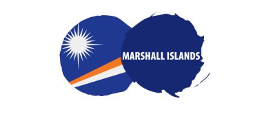Marshall Adaları bayrağı, beyaz arkaplanda vektör illüstrasyonu