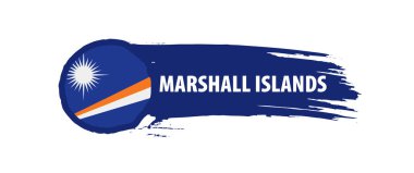 Marshall Adaları bayrağı, beyaz arkaplanda vektör illüstrasyonu