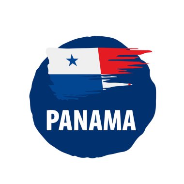 Panama bayrak, beyaz bir arka plan üzerinde vektör çizim