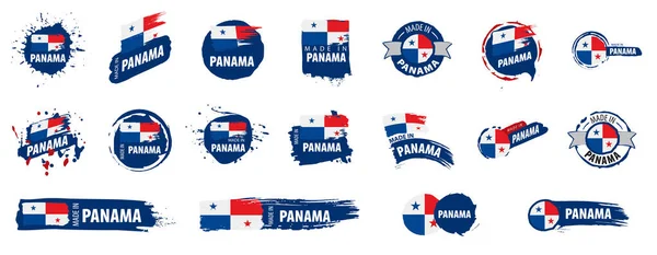 Bandera de Panamá, ilustración vectorial sobre fondo blanco — Vector de stock