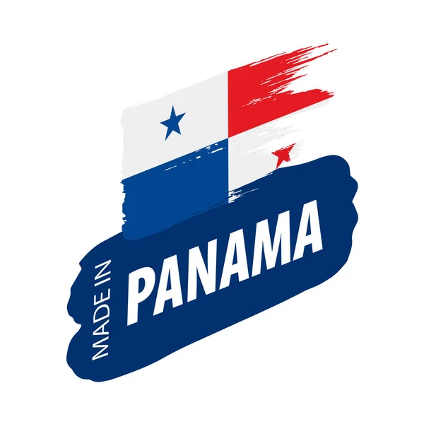 Panama vlag, vectorillustratie op een witte achtergrond — Stockvector