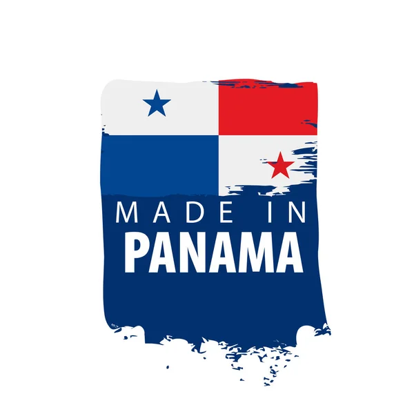 Panama vlag, vectorillustratie op een witte achtergrond — Stockvector