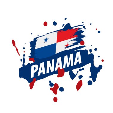Panama bayrak, beyaz bir arka plan üzerinde vektör çizim