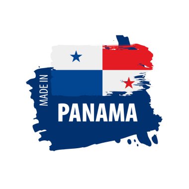 Panama bayrak, beyaz bir arka plan üzerinde vektör çizim