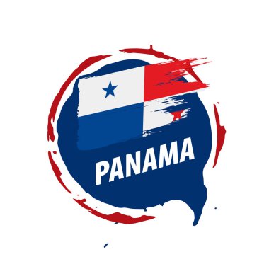 Panama bayrak, beyaz bir arka plan üzerinde vektör çizim