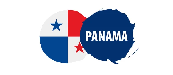 Panama vlag, vectorillustratie op een witte achtergrond — Stockvector