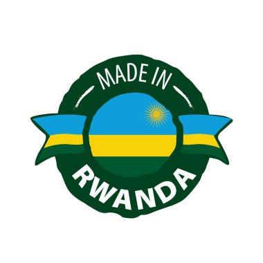 Ruanda bayrağı, beyaz arkaplanda vektör illüstrasyonu