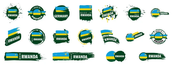 Vector set of flags of Rwanda on a white background — ストックベクタ