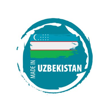 Özbekistan bayrağı ve beyaz arkaplan üzerindeki vektör illüstrasyonu