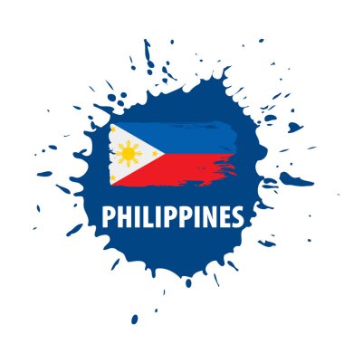 Filipinler bayrağı, beyaz bir arka plan üzerinde vektör çizim