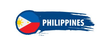 Filipinler bayrağı, beyaz bir arka plan üzerinde vektör çizim