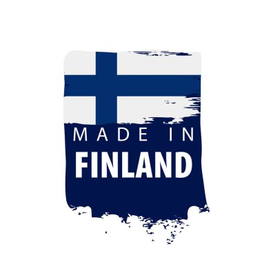 Finlandiya bayrağı, beyaz bir arka plan üzerinde vektör çizim