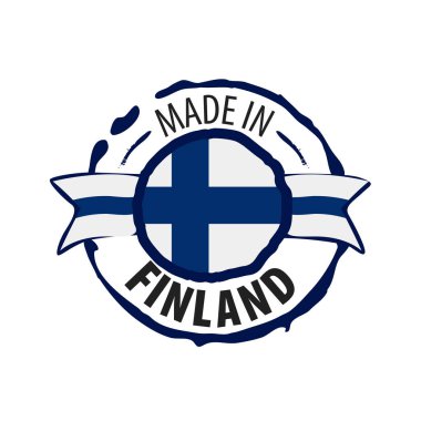 Finlandiya bayrağı, beyaz bir arka plan üzerinde vektör çizim