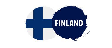 Finlandiya bayrağı, beyaz bir arka plan üzerinde vektör çizim