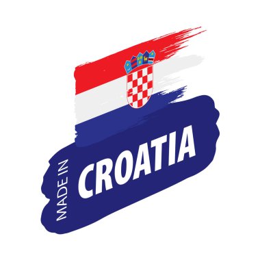 Hırvatistan bayrağı, beyaz bir arka plan üzerinde vektör çizim