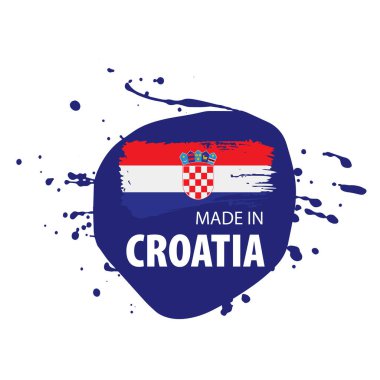 Hırvatistan bayrağı, beyaz bir arka plan üzerinde vektör çizim