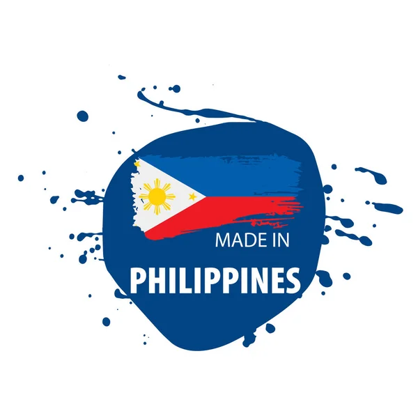 Drapeau des Philippines, illustration vectorielle sur fond blanc — Image vectorielle