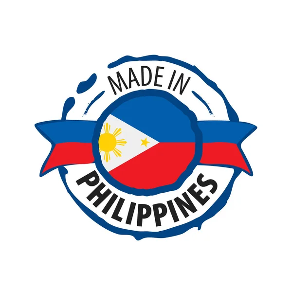 Filipíny vlajka, vektorové ilustrace na bílém pozadí — Stockový vektor