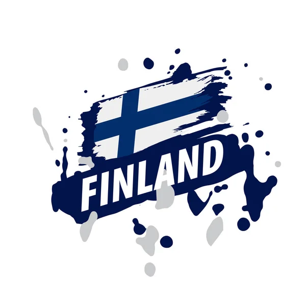 Bandera de Finlandia, ilustración vectorial sobre fondo blanco — Vector de stock
