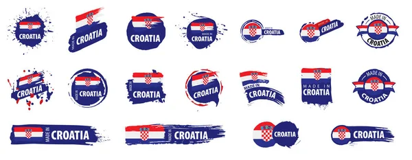 Векторный набор флагов Хорватии на белом фоне — стоковый вектор