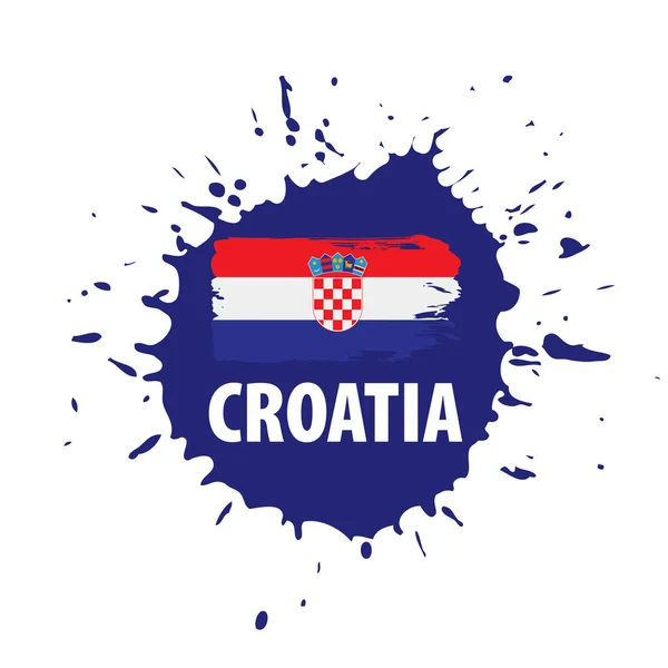 Hırvatistan bayrağı, beyaz bir arka plan üzerinde vektör çizim — Stok Vektör