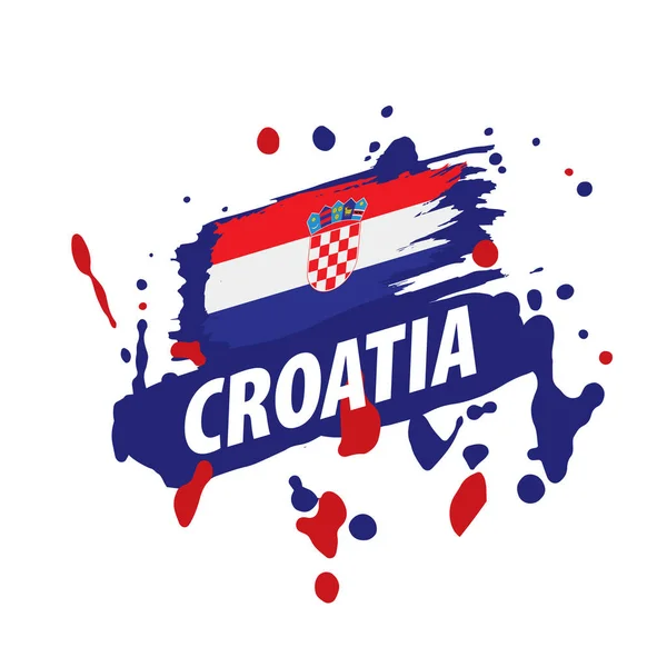 Croatia flag, vector illustration on a white background — Stock Vector