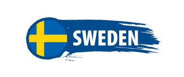 İsveç bayrağı, beyaz bir arka plan üzerinde vektör çizim