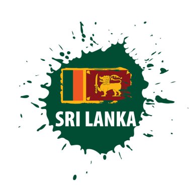 Sri Lanka bayrağı, beyaz arkaplanda vektör illüstrasyonu