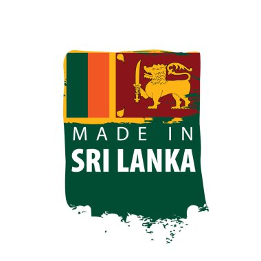 Sri Lanka bayrağı, beyaz arkaplanda vektör illüstrasyonu