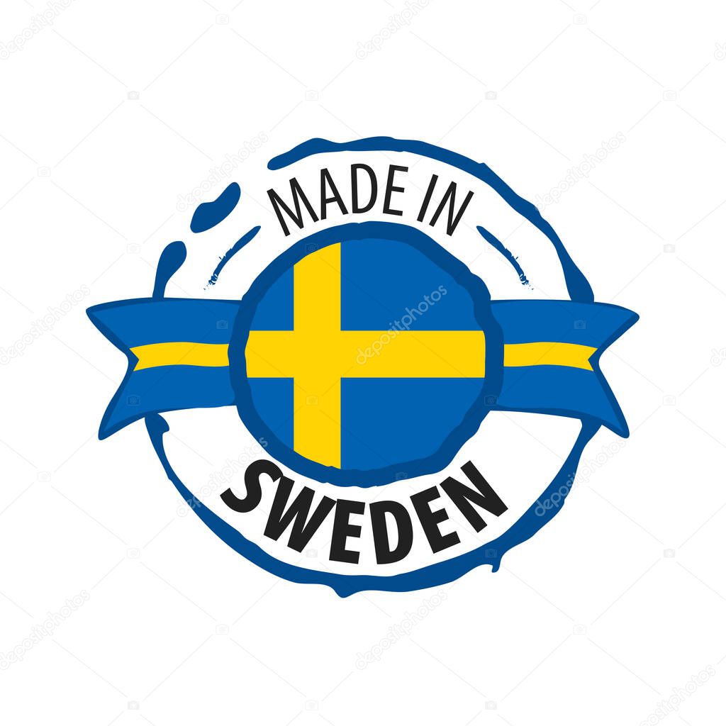 Sweden flag, vector illustration on a white background