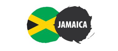 Jamaika bayrağı, beyaz arkaplanda vektör illüstrasyonu