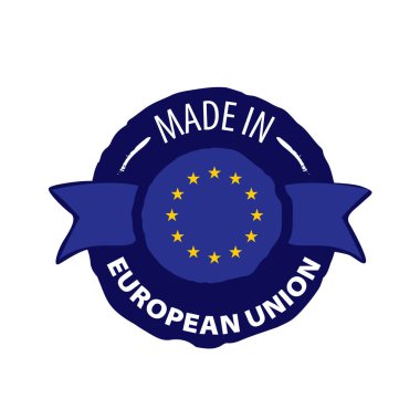 Beyaz arka planda Avrupa Birliği bayrağı ve vektör illüstrasyonu