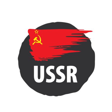 Kırmızı bayrak SSCB. Beyaz arka plan üzerinde vektör çizim