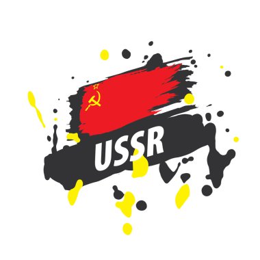 Kırmızı bayrak SSCB. Beyaz arka plan üzerinde vektör çizim