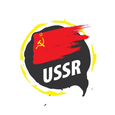 Kırmızı bayrak SSCB. Beyaz arka plan üzerinde vektör çizim