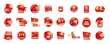 Kirghizia bayrak, beyaz bir arka plan üzerinde vektör çizim