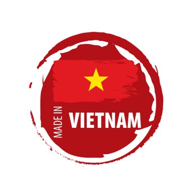 Vietnam bayrağı, beyaz arka planda vektör illüstrasyonu