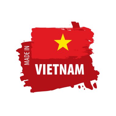Vietnam bayrağı, beyaz arka planda vektör illüstrasyonu