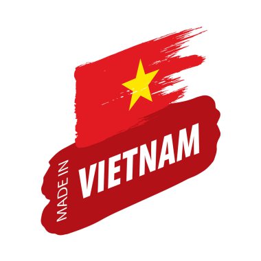 Vietnam bayrağı, beyaz arka planda vektör illüstrasyonu