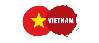Vietnam bayrağı, beyaz arka planda vektör illüstrasyonu