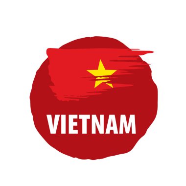 Vietnam bayrağı, beyaz arka planda vektör illüstrasyonu