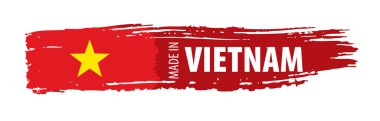 Vietnam bayrağı, beyaz arka planda vektör illüstrasyonu