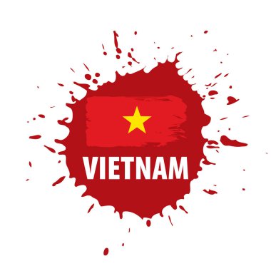 Vietnam bayrağı, beyaz arka planda vektör illüstrasyonu