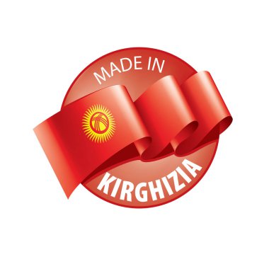Kirghizia bayrak, beyaz bir arka plan üzerinde vektör çizim
