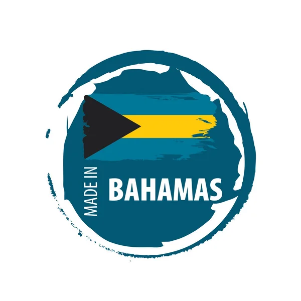 Bahamalar bayrağı, beyaz arkaplanda vektör illüstrasyonu — Stok Vektör