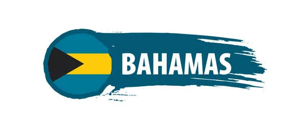 バハマの旗白い背景のベクトルイラスト — ストックベクタ