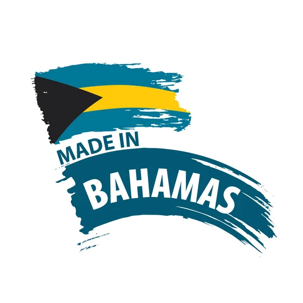 バハマの旗白い背景のベクトルイラスト — ストックベクタ